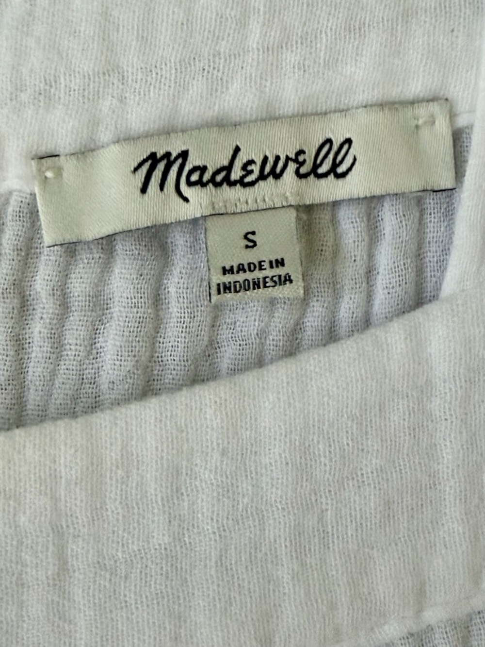 Madewell Lightspun Harlow Square Neck Top White Cotton Size S Minimal Coastal - Picture 8 of 12